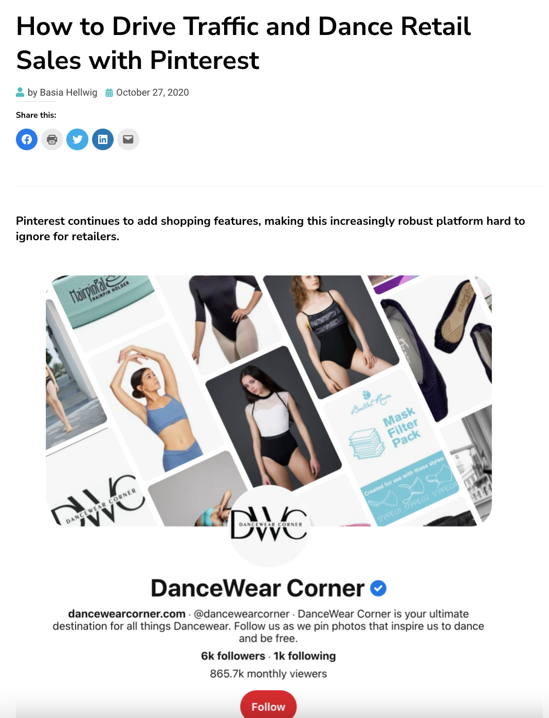 How to Drive Traffic and Dance Retail Sales with Pinterest